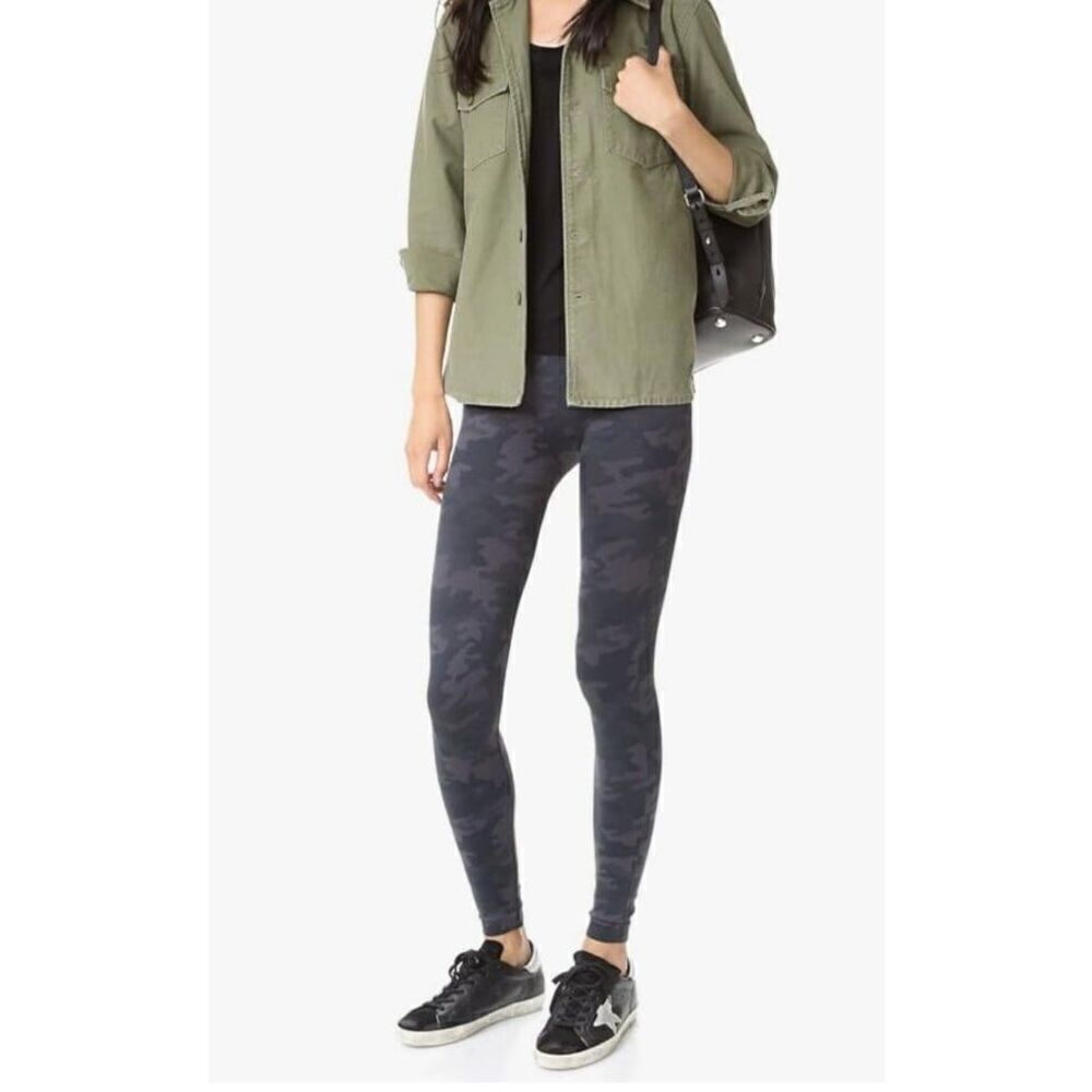 Spanx Look at Me Now Seamless Leggings in Black & Grey Camo Size XL